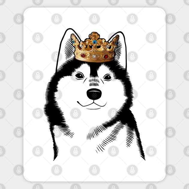 Alaskan Klee Kai Dog King Queen Wearing Crown Sticker by millersye